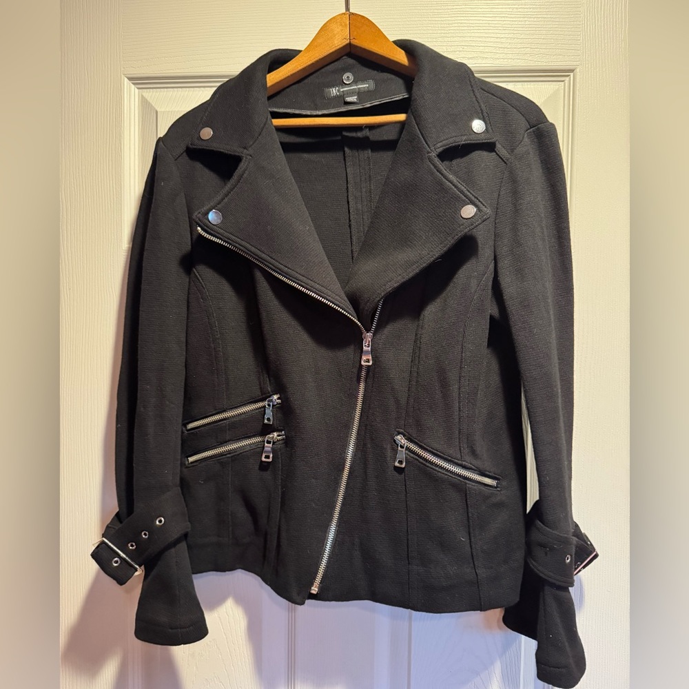 INC Black Knit Jacket Sz M
